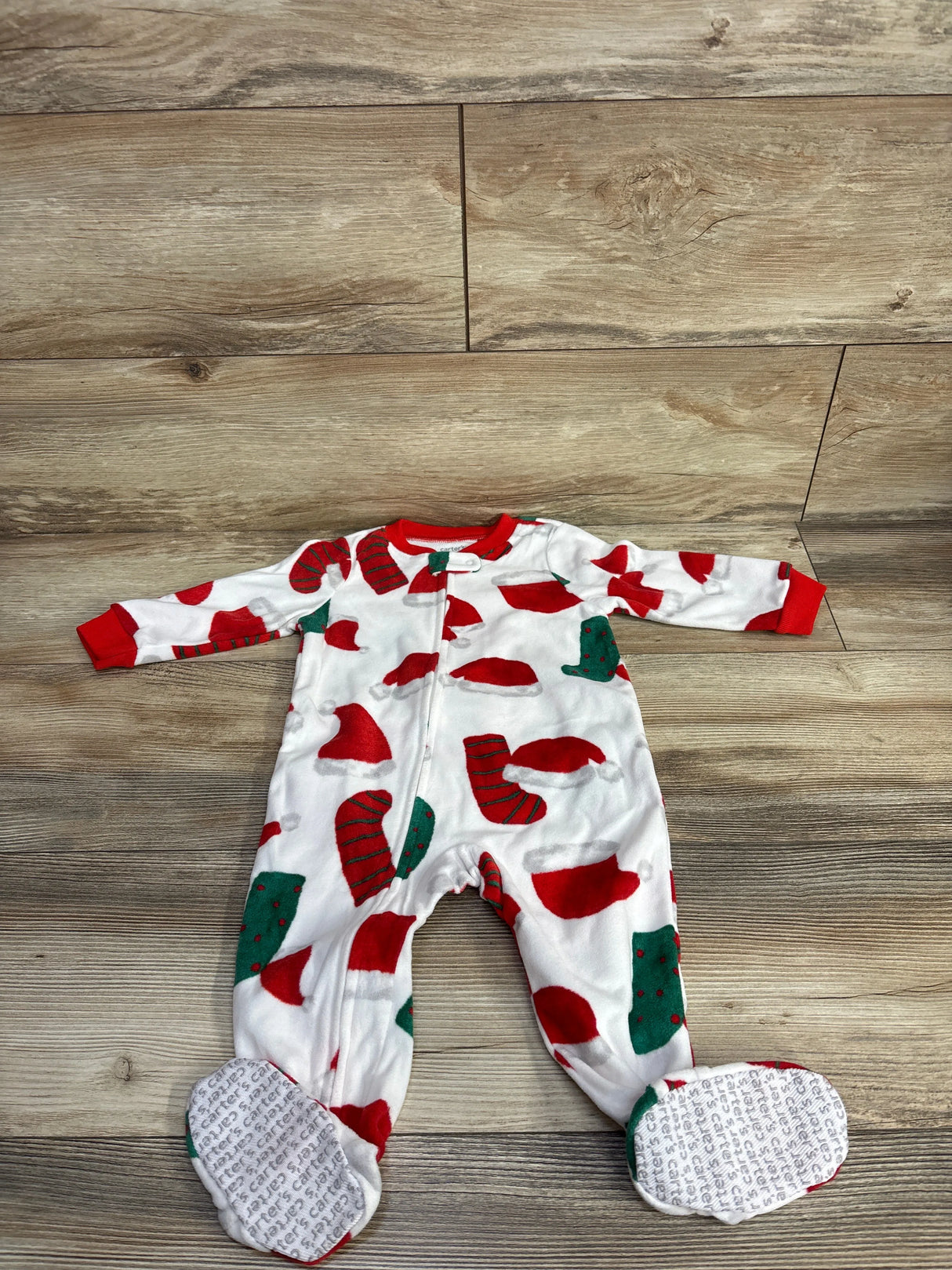 Carter's Santa Hat Blanket Sleeper White sz 12m