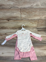 NEW Carter's 3pc Bodysuit Set Pink/Ivory sz 9m