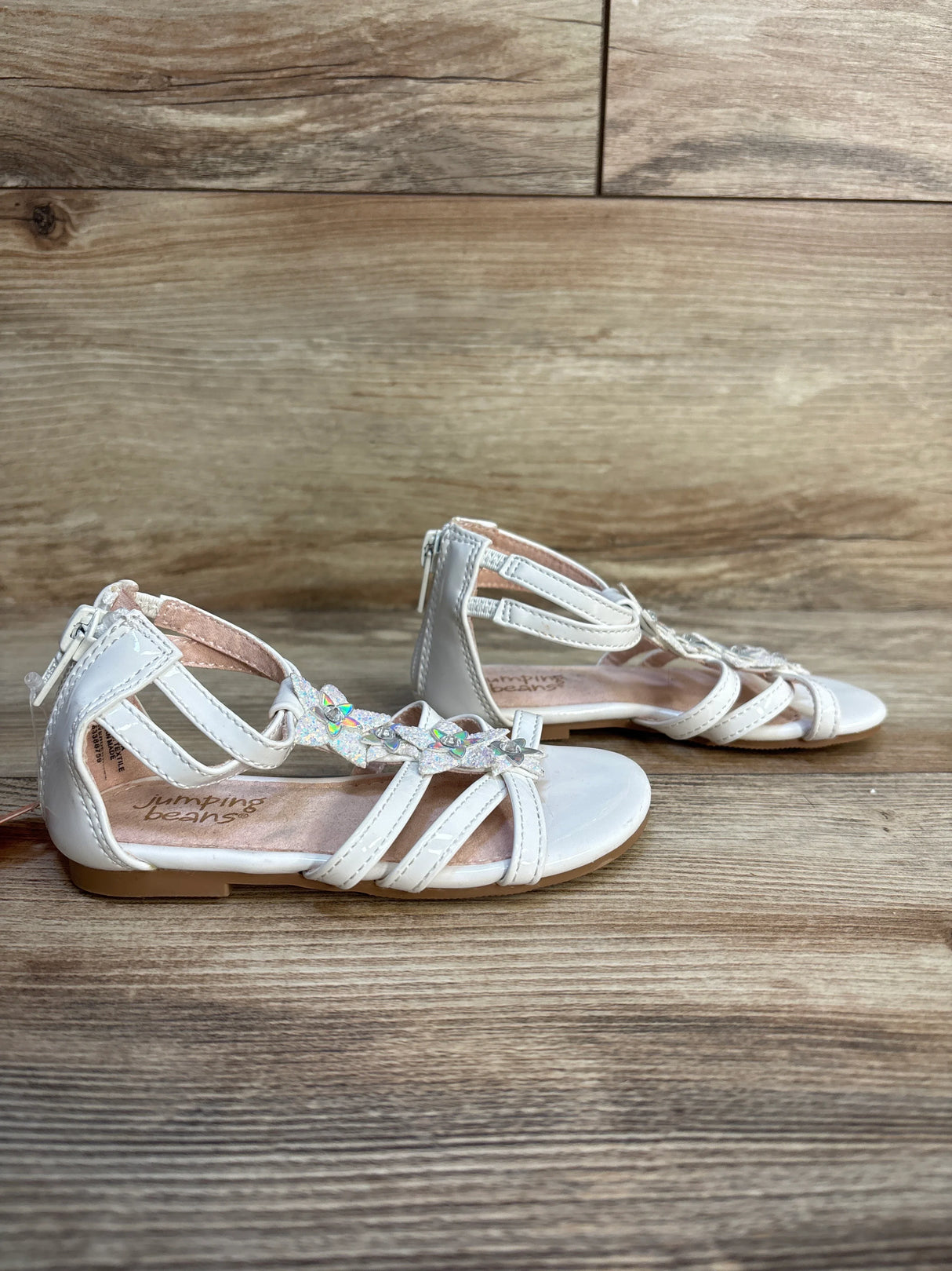 NEW Jumping Beans SO Tangelo Gladiator Sandals White sz 7c