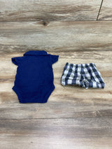 Carter's 2pc Polo Bodysuit & Shorts Navy sz Newborn