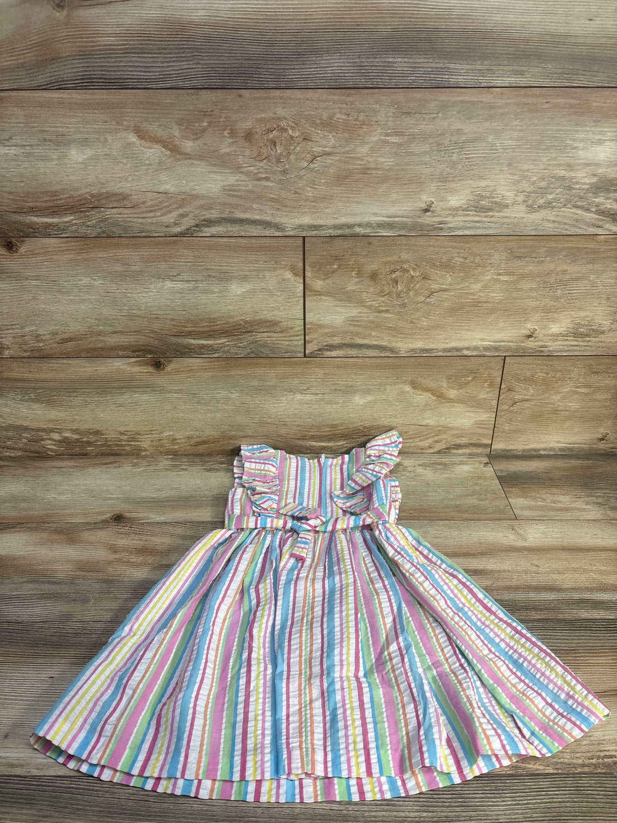 B by Bonnie Jean Striped Seersucker Dress White sz 4T