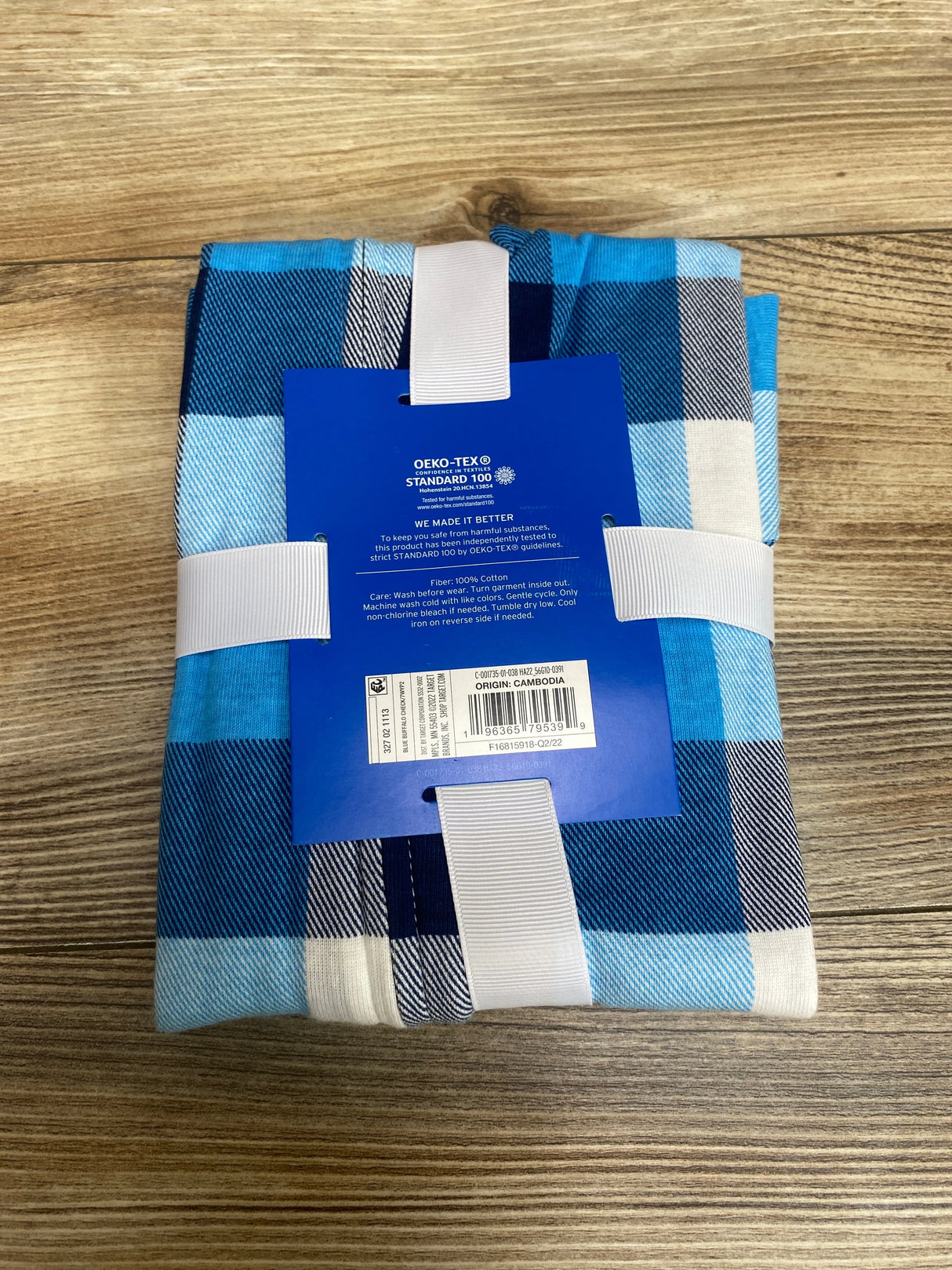 NEW Wondershop Buffalo Check Sleeper Blue sz 6-9m