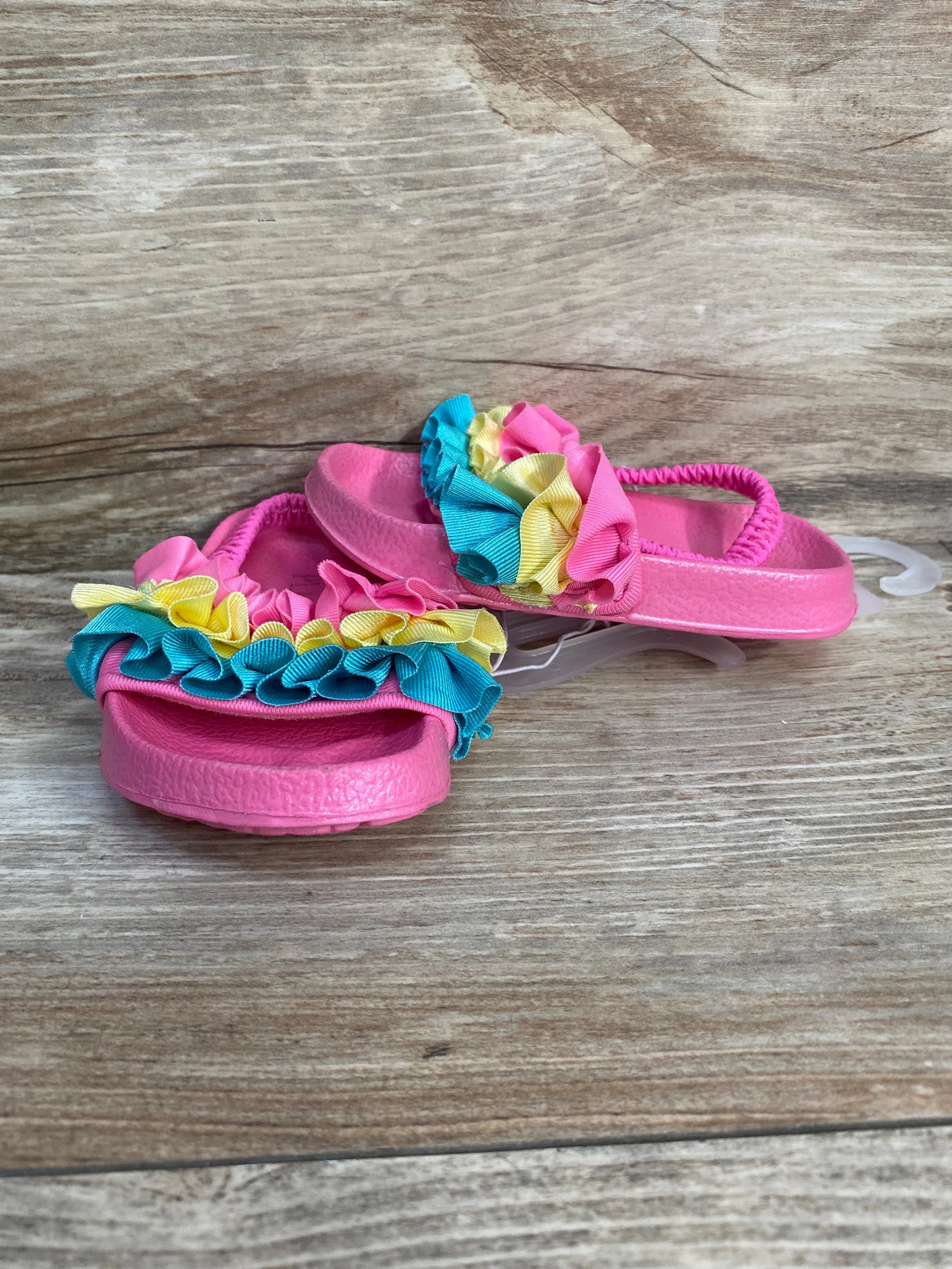 NEW Children's Place Ruffle Slides Pink sz 4c