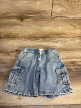 Cat & Jack Drawstring Denim Cargo Shorts Blue sz 5T