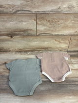 Mario Lopez 2pk Short Sleeve Bodysuit Set Green/Brown sz 3-6m