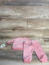 NEW Little Me 2pc Velvet Polka Dot Shirt & Joggers Set Pink sz 9m
