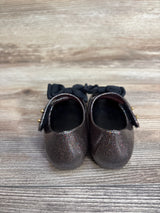Mini Melissa 'Ultragirl Bow' Jelly Flat Black Glitter sz 7c