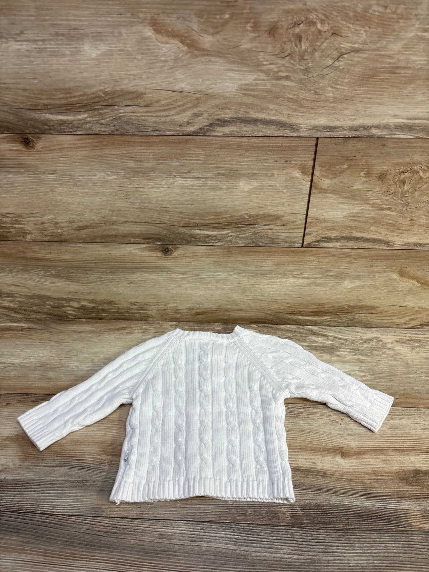 Elegant Baby Button Cable Knit Cardigan White sz 12m