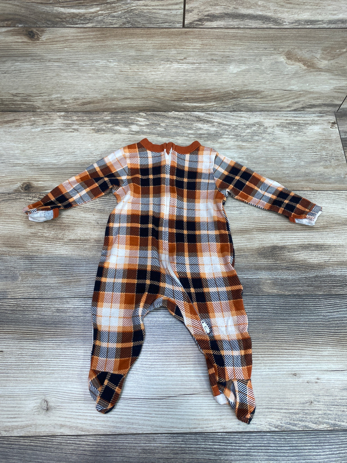 Old Navy Plaid Sleeper Orange sz 0-3m