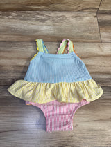 Mud Pie 1pc Skirted Seersucker Swimsuit Blue sz 9-12m