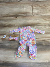 NEW Mini Hop 2pc Floral Sleeper & Headband sz 6m