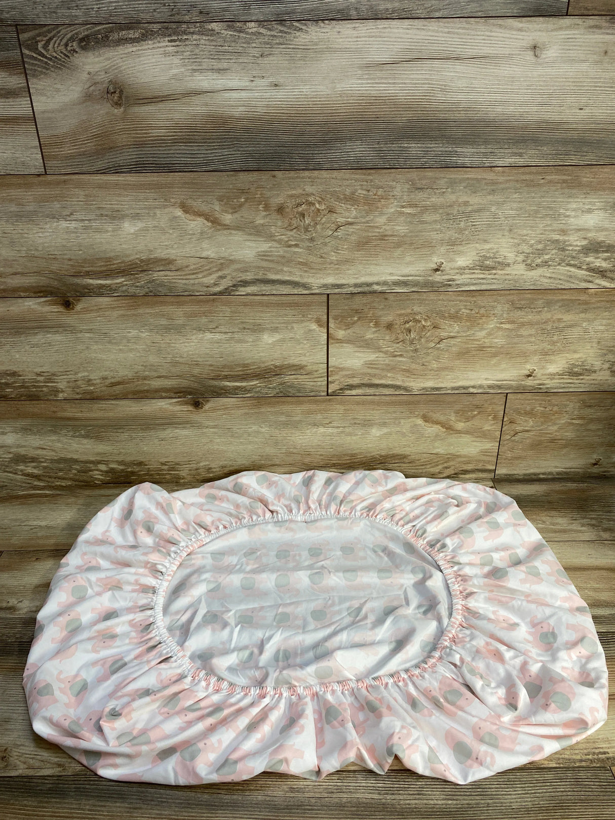 The Peanutshell Pink Elephant Fitted Playard Sheet