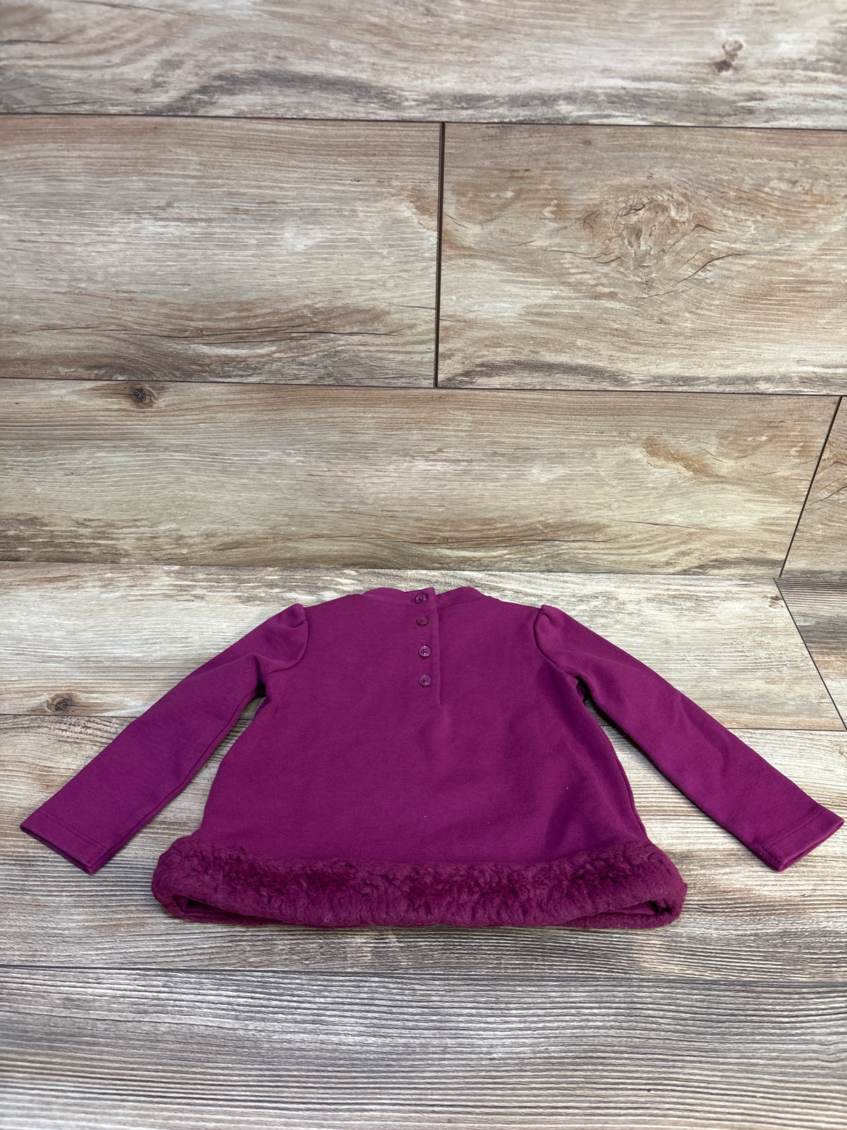 Janie & Jack Faux Fur Trim Ponte Top Purple sz 12-18m