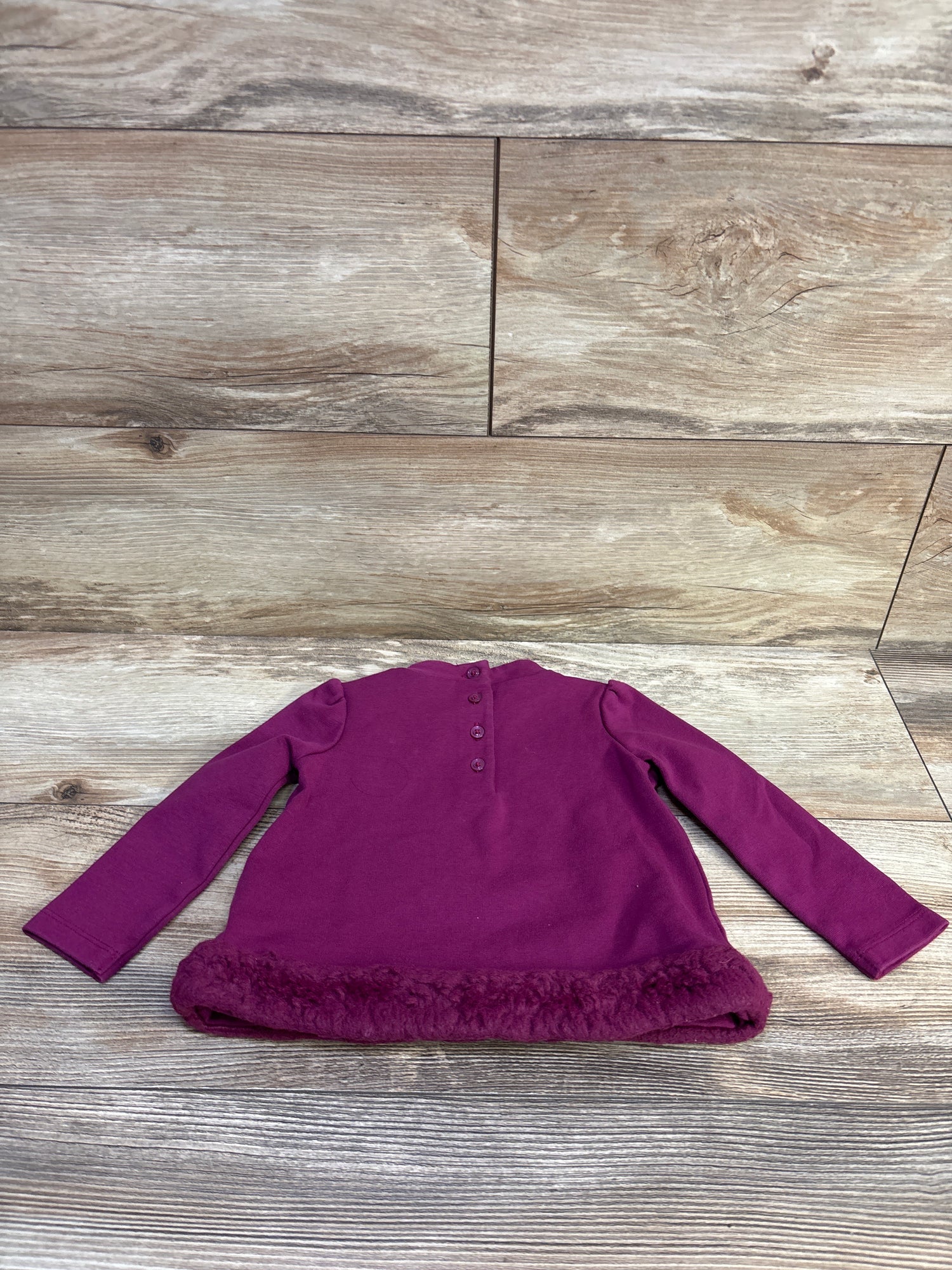 Janie & Jack Faux Fur Trim Ponte Top Purple sz 12-18m