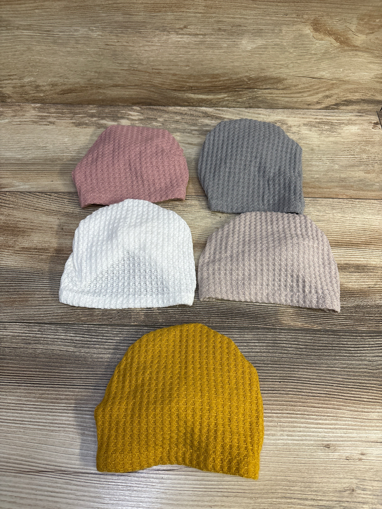 KAGAYD 5pk Newborn Solid Color Bow Turban Hats