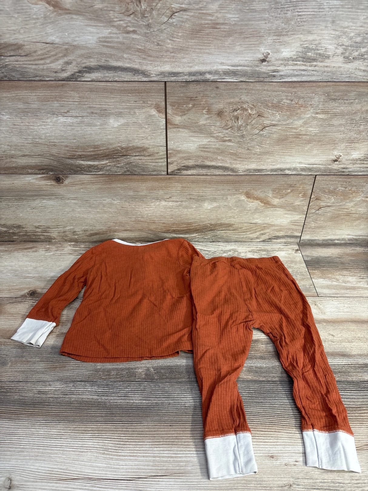NWOT Cat & Jack 2pc Ribbed Henley Long Sleeve Set Rust sz 18m