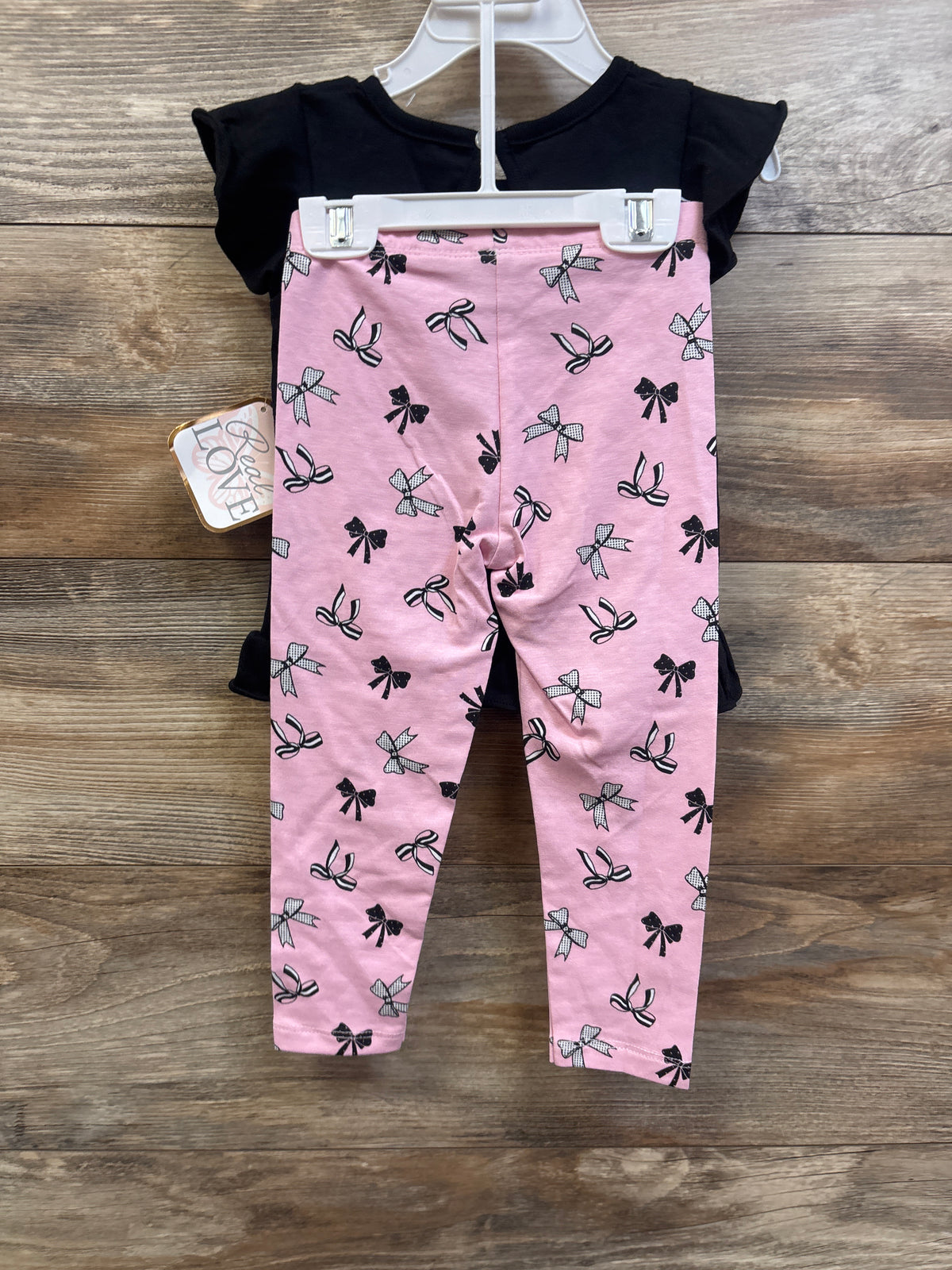 NEW Real Love 2pc Shirt & Pants Set Black sz 24m