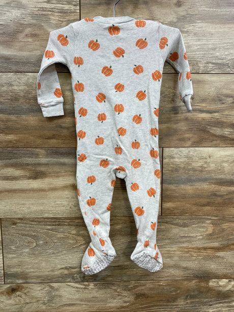 Child Of Mine Pumpkin Print Sleeper Grey sz 12m - Me n Mommy To Be
