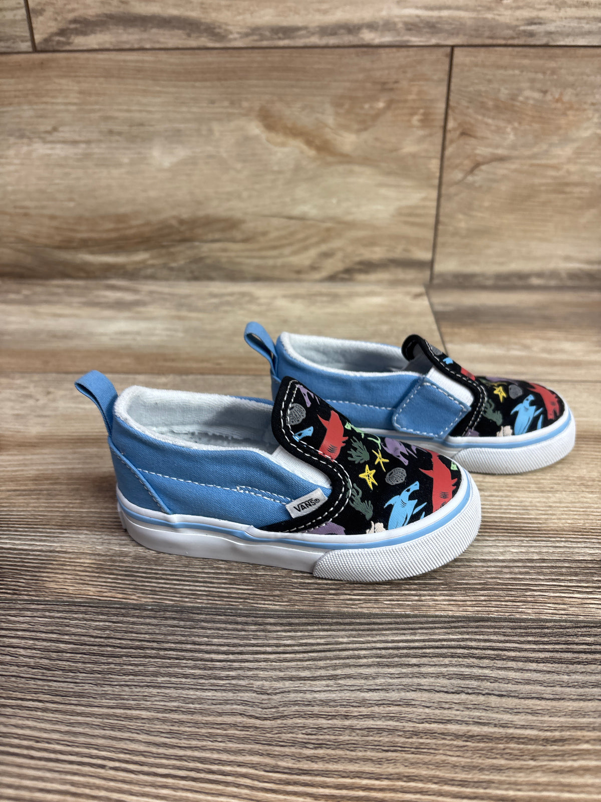 Vans Slip On Shark Sneakers Blue sz 6c