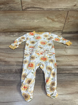 Milkberry Bamboo Halloween Pumpkin Ruffle Footie White sz 0-3m