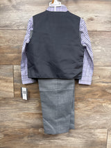 NEW Van Heusen 4pc Vest Suit Set Purple sz 3T