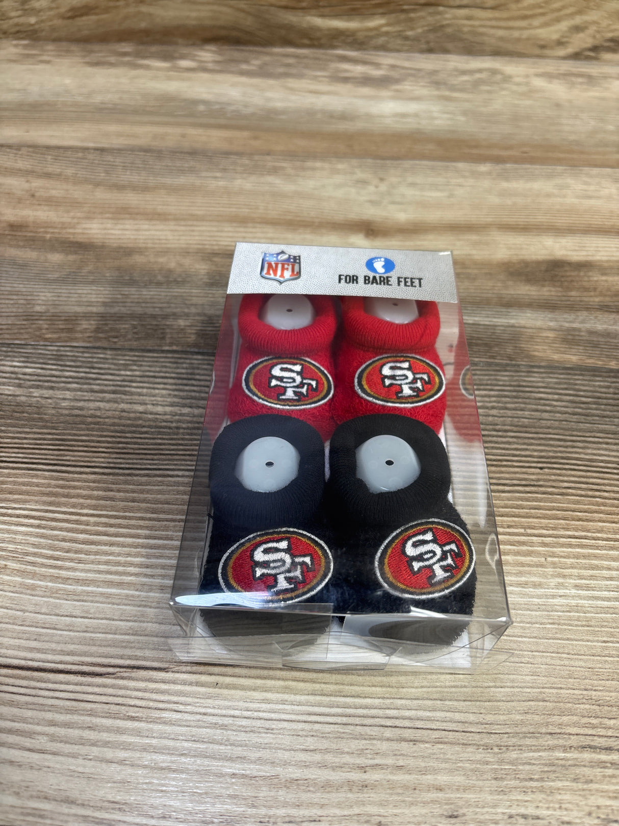 NEW FBF Originals NFL San Francisco 49ers 2pk Infant Booties sz 0-6m