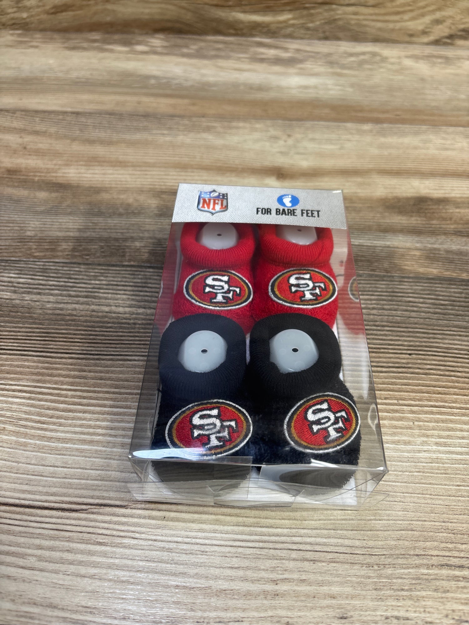 NEW FBF Originals NFL San Francisco 49ers 2pk Infant Booties sz 0-6m