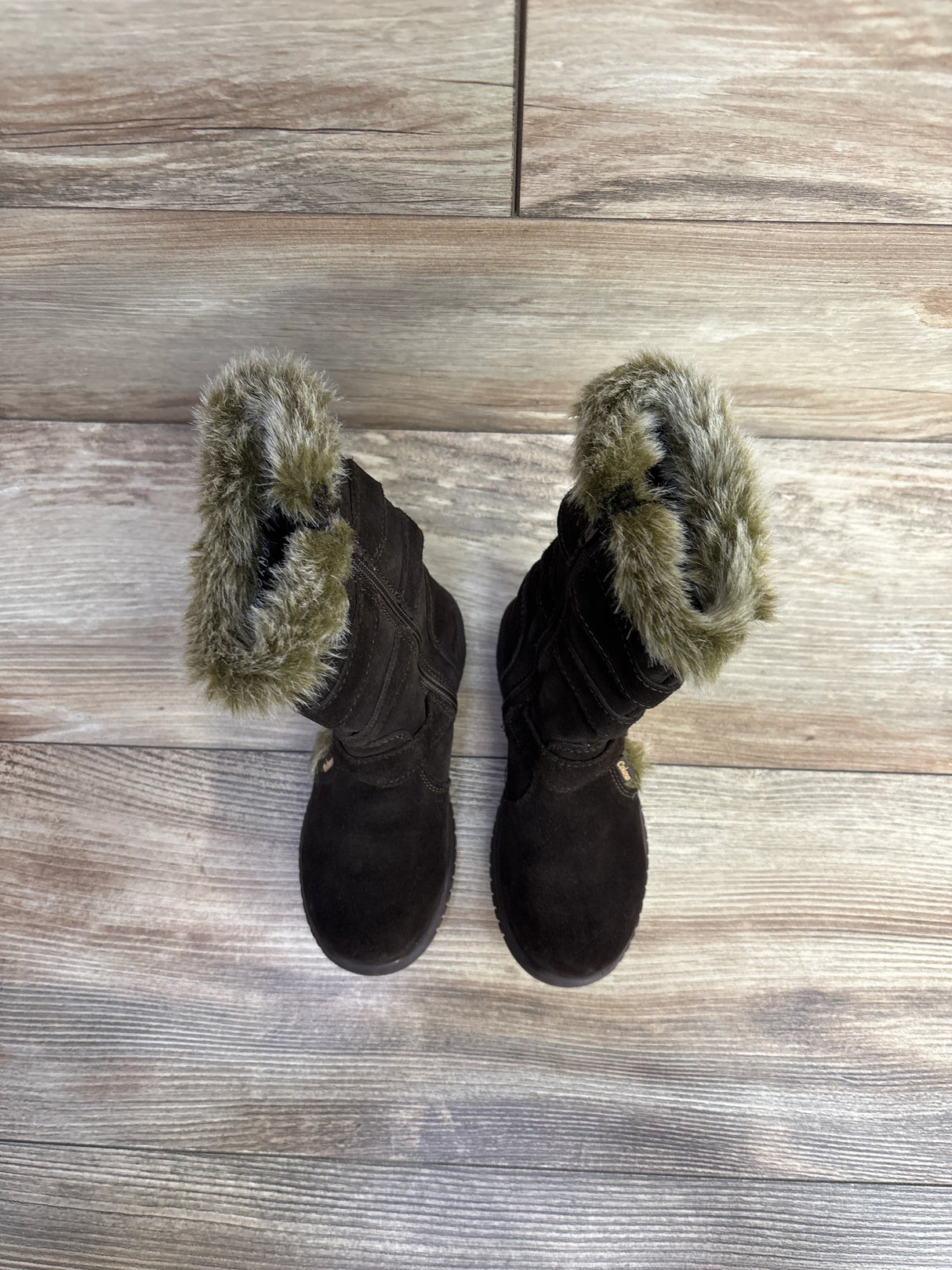 Coloso Suede Faux Fur Buckle Boots Brown sz 9/10c