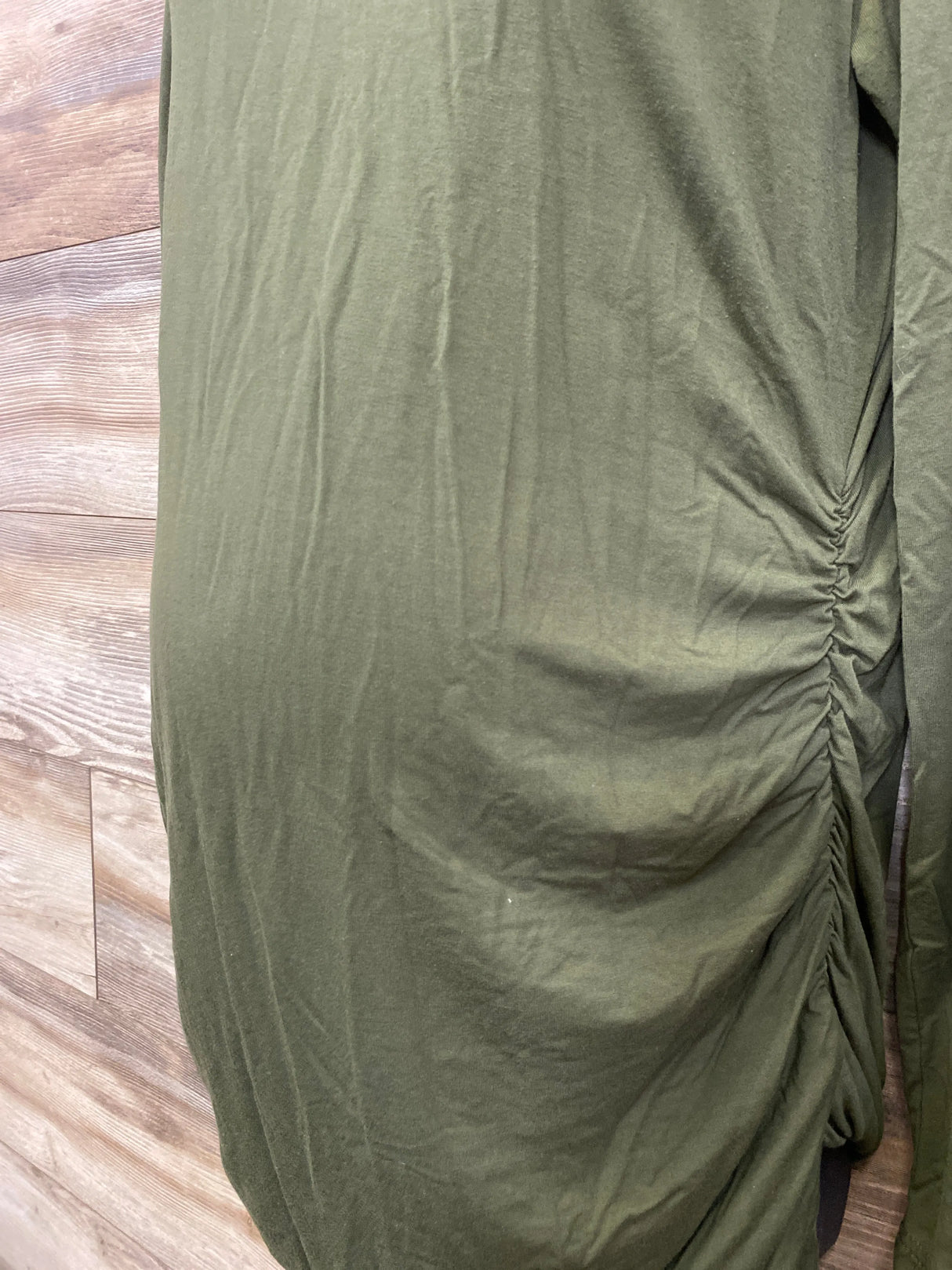 Smallshow Long Sleeve Ruched Shirt Green sz XL