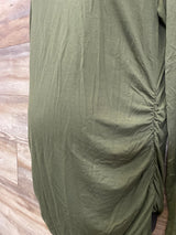 Smallshow Long Sleeve Ruched Shirt Green sz XL
