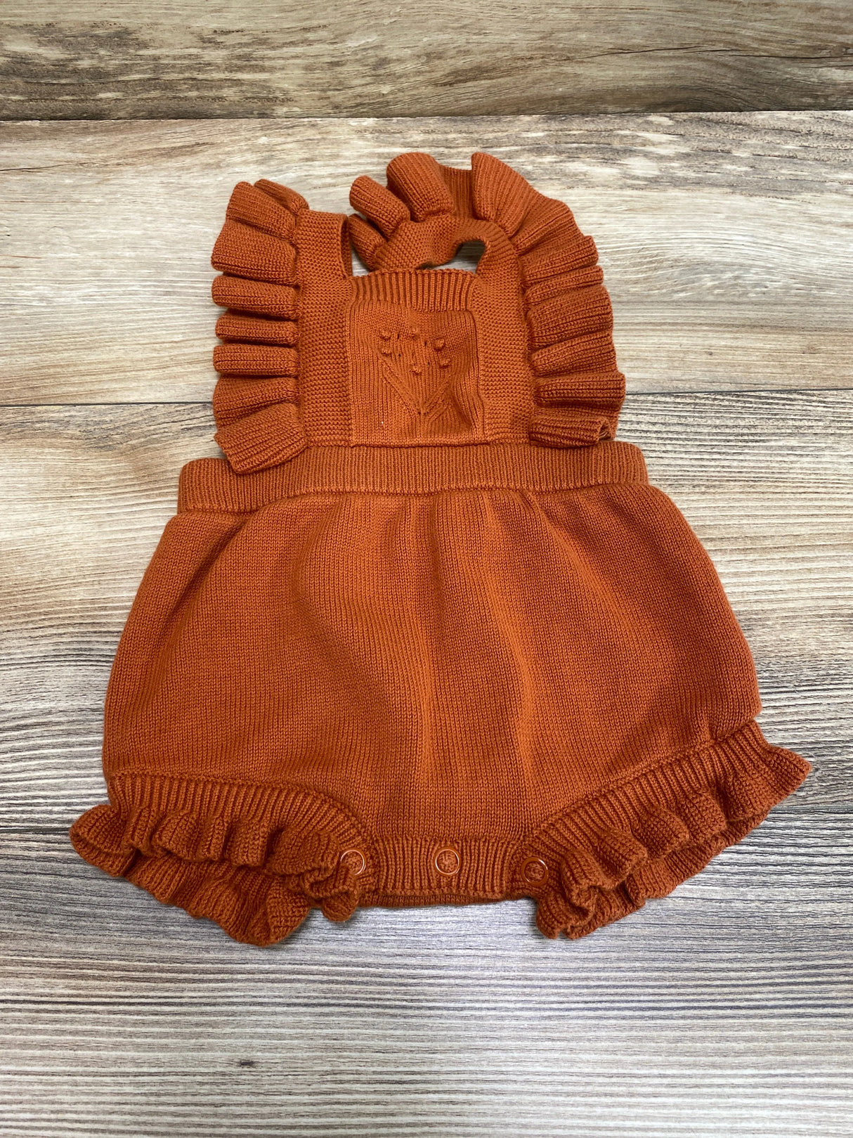 Cat & Jack Knit Ruffle Romper Cinnamon sz 3-6m