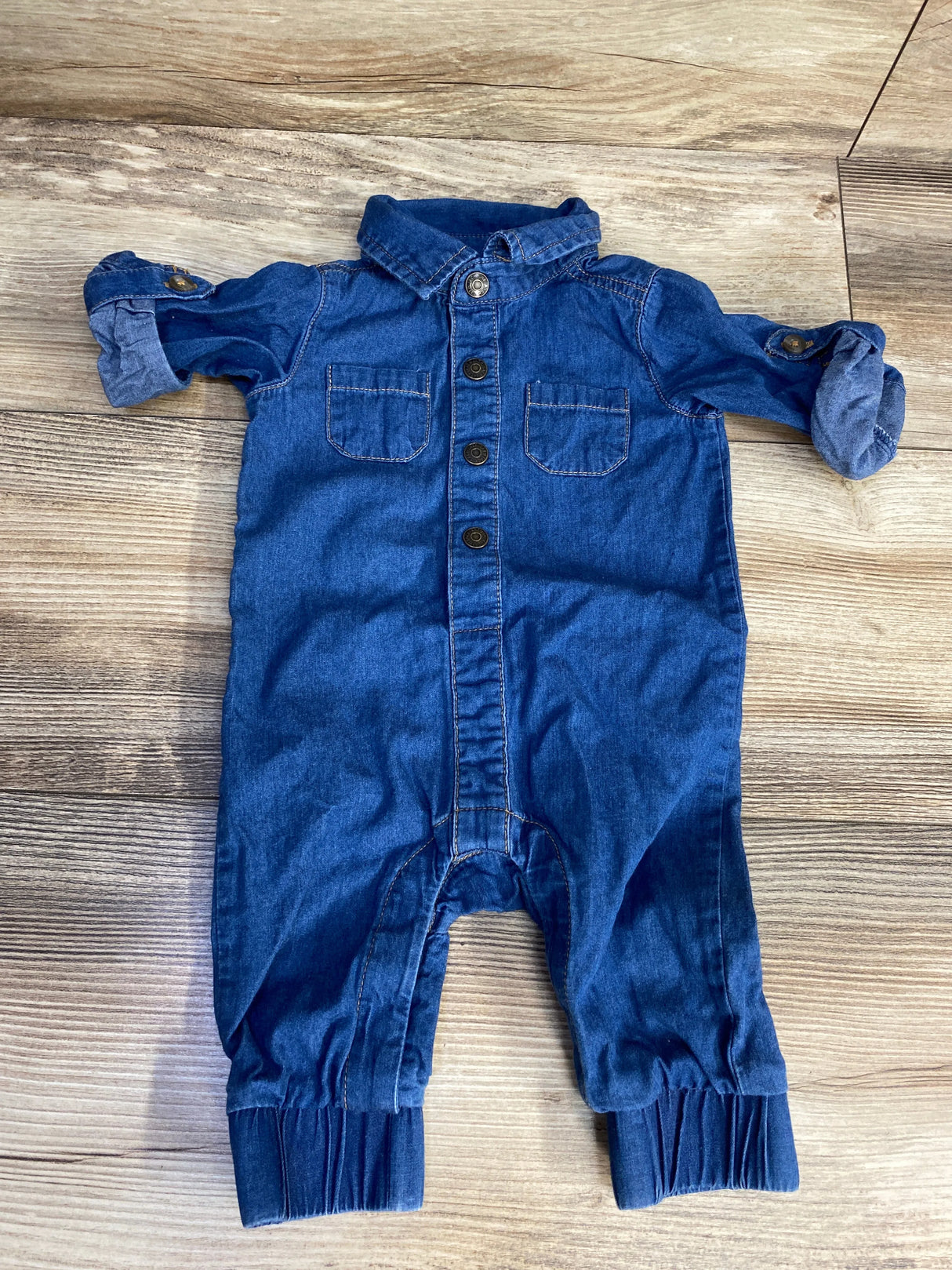 Cat & Jack Denim Coverall Blue sz 0-3m
