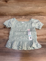 NEW Jumping Beans Puff Sleeve Floral Shirt Sage sz 4T