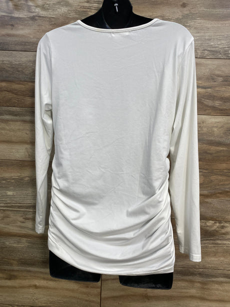 Ekouaer Ruched Shirt White sz XL - Me n Mommy To Be