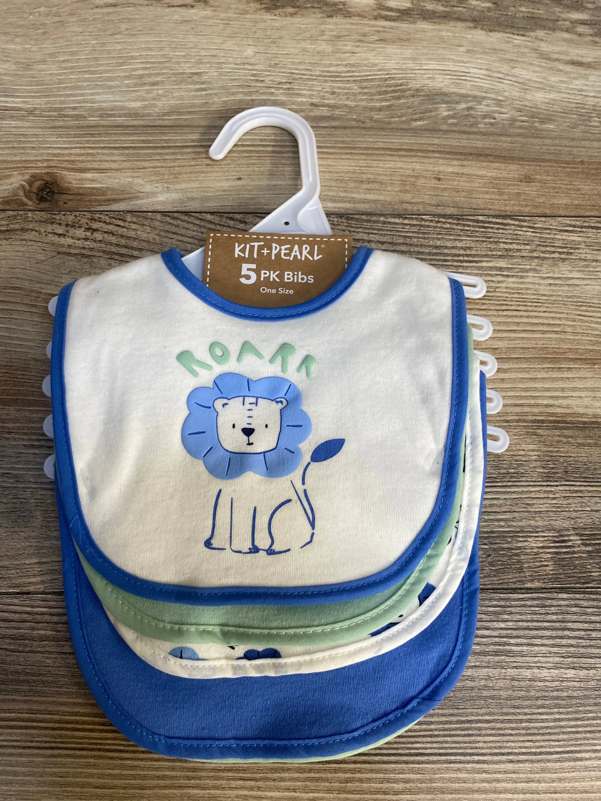 NEW Kit & Pearl 5pk Bibs Blue One Size