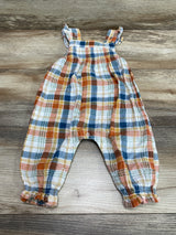 Tullabee Plaid Overall Orange sz 6-12m