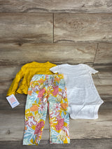 NEW Just One You Polka Dot Ruffled Full Zip Jacket & Pants Yellow sz 18m