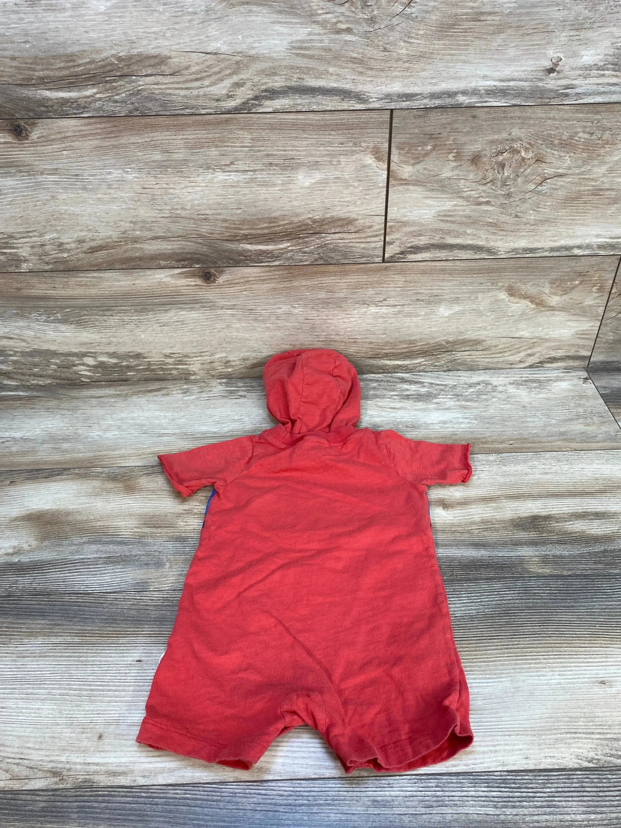 Carter's Hooded Striped Shortie Romper Red sz 18m