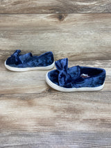 Wonder Nation Toddler Girls' Velour Bow Casual Shoes Blue Sz 10c