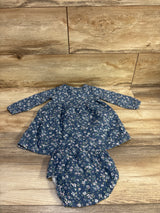 Little Planet Organic 2pc Gauze Dress & Bloomers Set Blue sz 12m