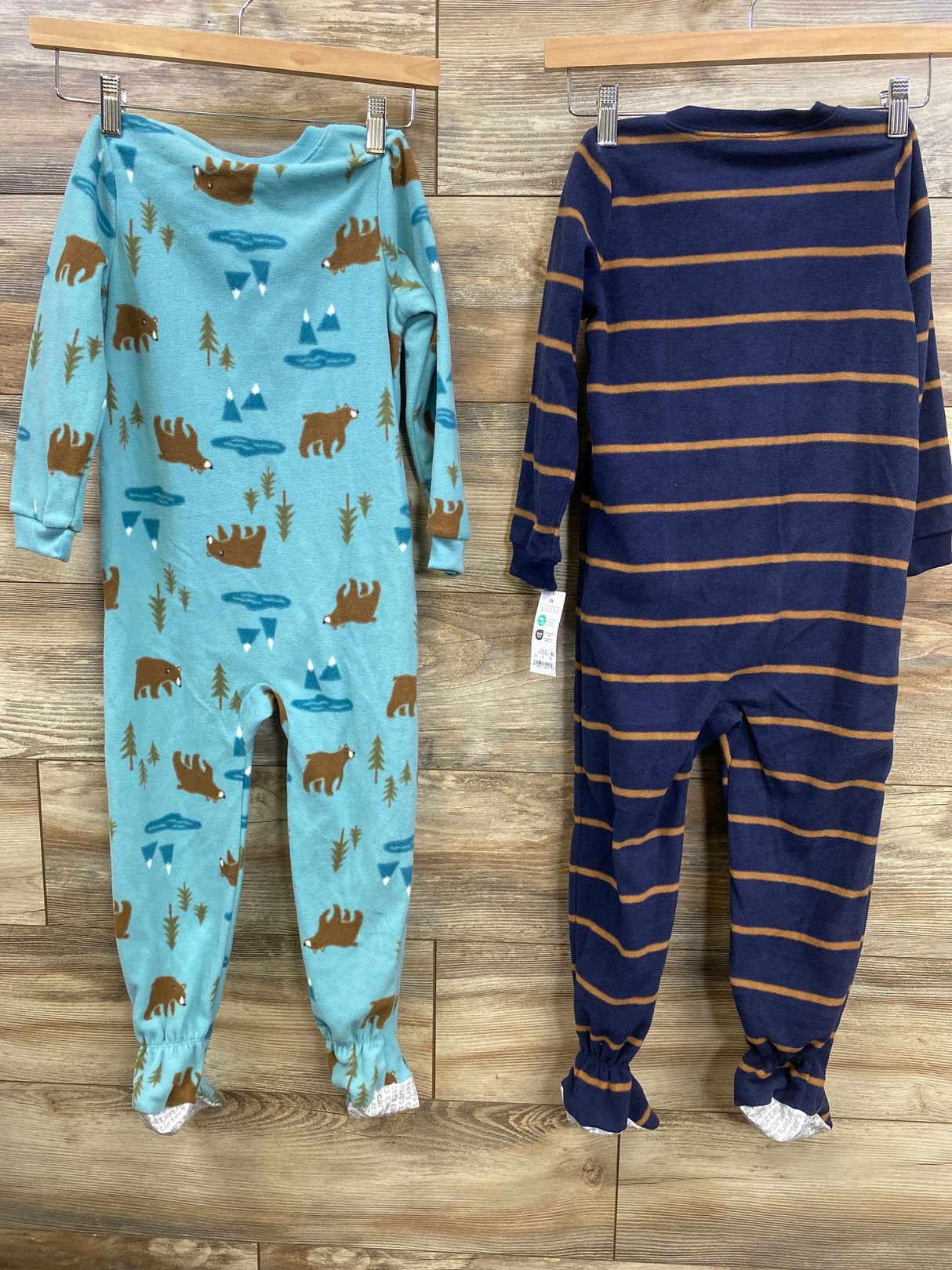 NEW Just One You 2pk Bear Blanket Sleepers Navy/Blue sz 5T