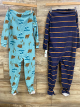 NEW Just One You 2pk Bear Blanket Sleepers Navy/Blue sz 5T