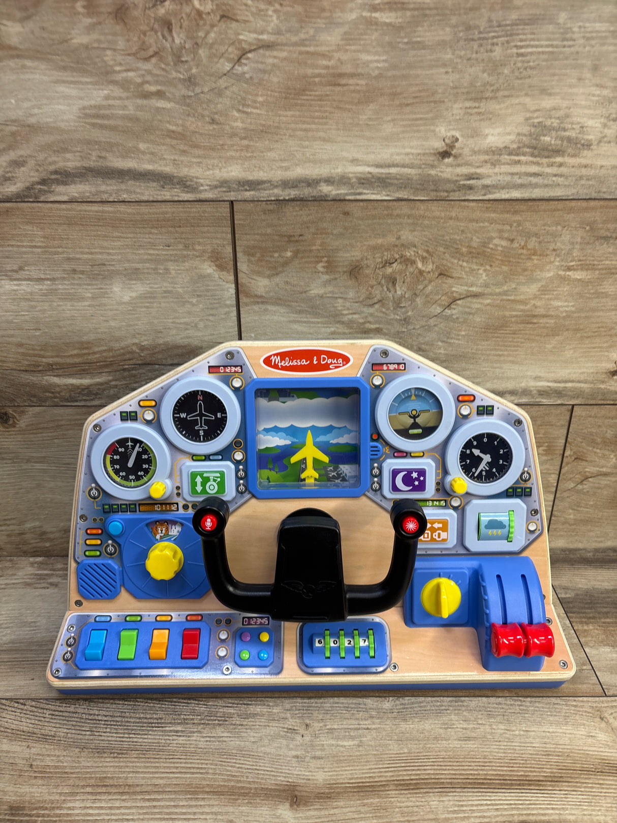 Melissa & Doug Wooden Jet Pilot Interactive Dashboard