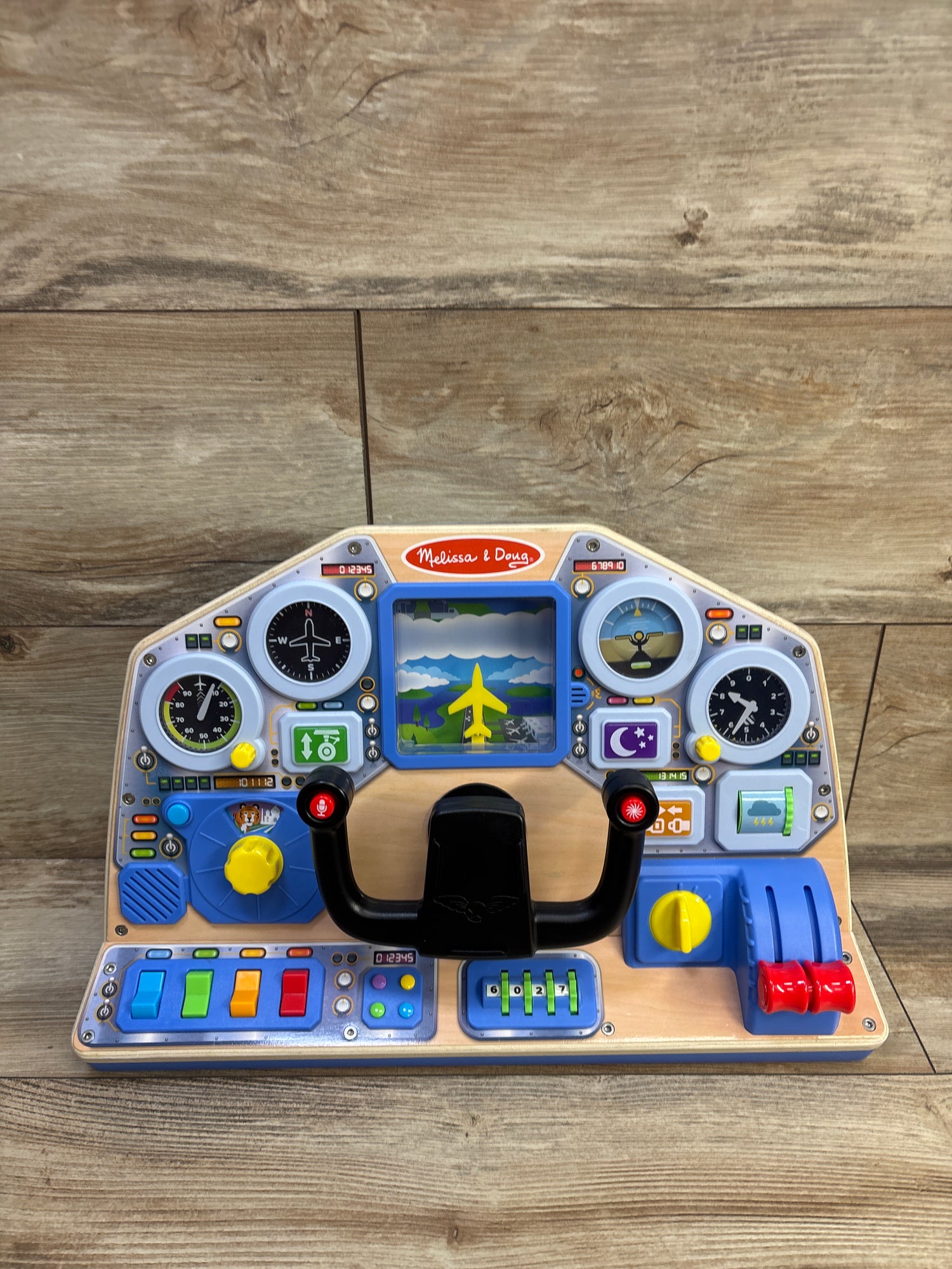 Melissa & Doug Wooden Jet Pilot Interactive Dashboard