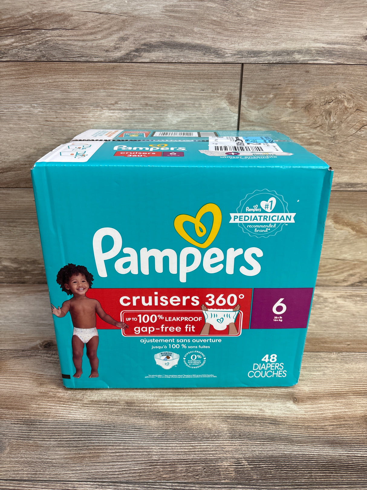 NEW Box of Pampers Cruisers 360 Diapers, Size 6 48ct.