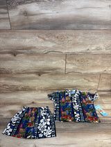 NEW RJC Hawaiian Button Up Shirt Navy sz 24m