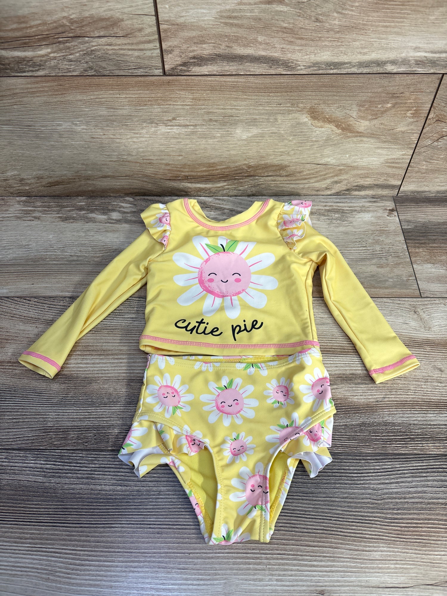 Banana Boat 2pc Rash Guard Swimsuit Set Yellow sz 12m