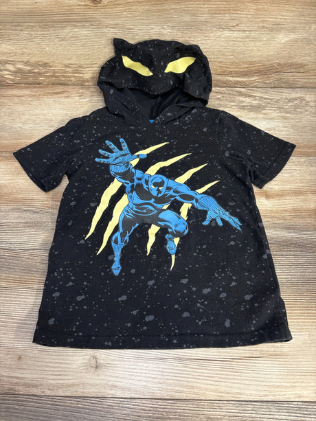 Marvel Black Panther Hooded Shirt Black sz 5T - Me n Mommy To Be
