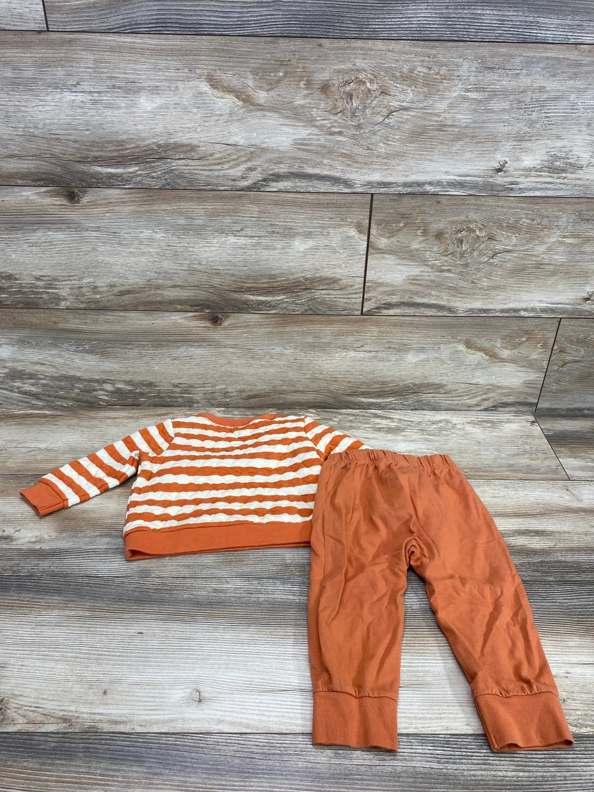 Cat & Jack 2pc Striped Sweatshirt & Pants Orange sz 18m