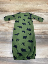 Carter's Fleece Animal Print Gown Green sz 3m